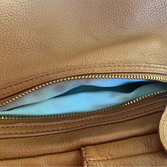 Vintage Italian Tan Pebble Leather Shoulder Bag Mila Paoli Gold-tone hardware - Picture 10 of 13